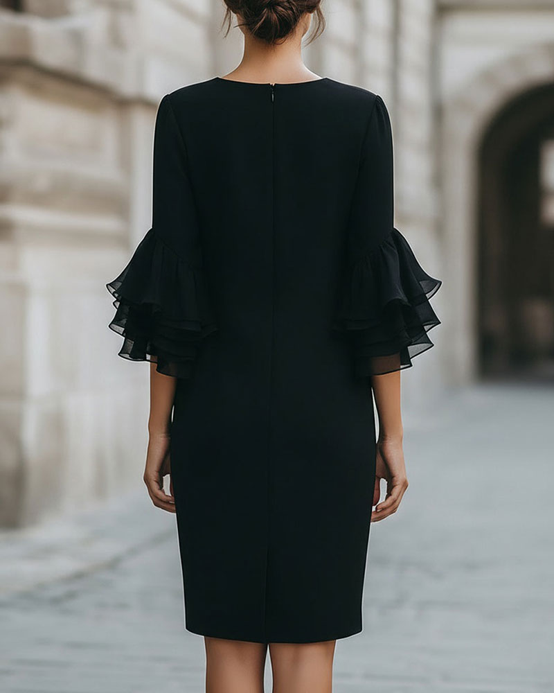 Kjole Lag Udvidet Ærme Slim