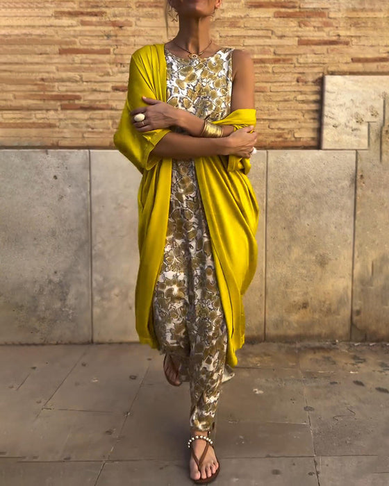 Elegant to-delt sæt med vintageprint