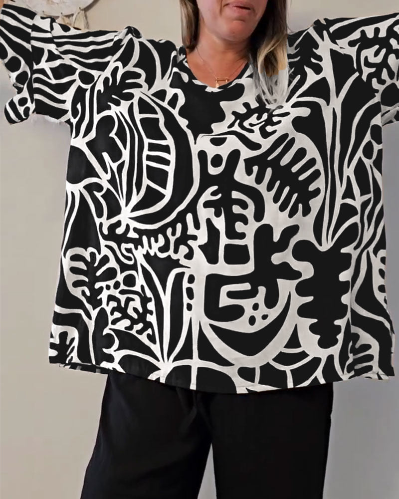 Topp Abstrakt Botanisk Tryk Løs