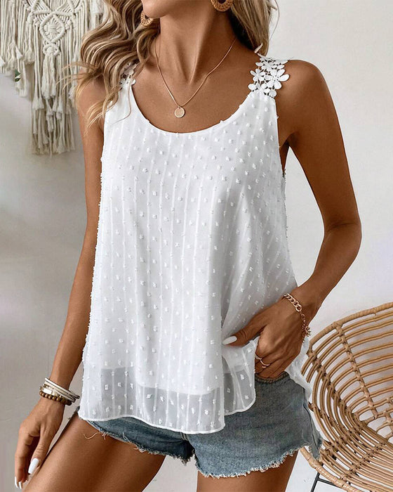 Vest Ensfarvet Skulderrem