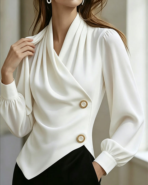 Bluse Draperet Mode V-Hals