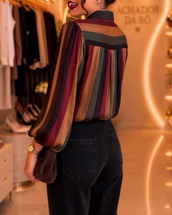 Bluse Retro Stribe Pufærme