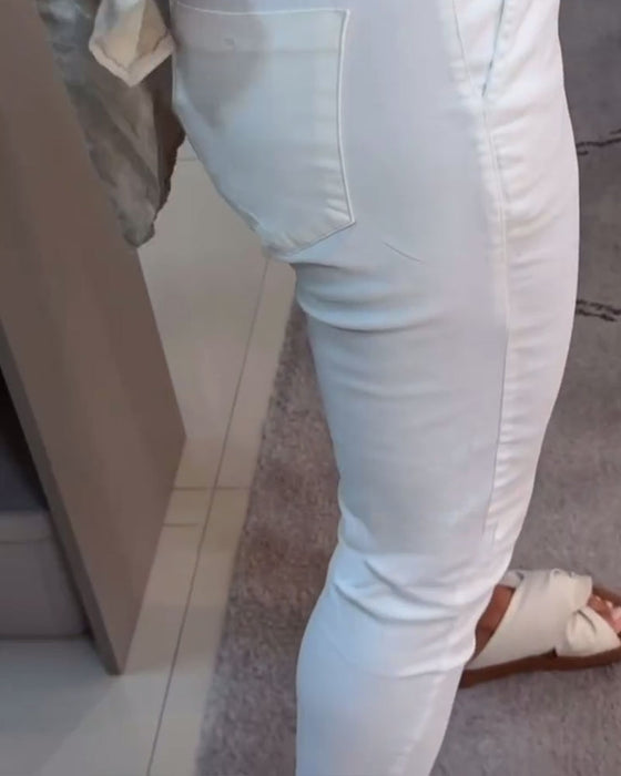 Tætsiddende Bukser Afslappet Med Snøre