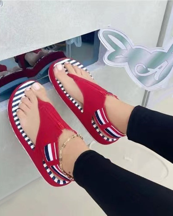 Platformsandaler med lynlås