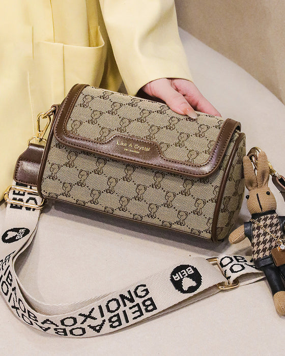 Taske Bjørnetryk Enkel Skuldertaske