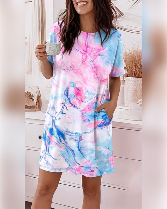 Kjoler Tie-Dye Væske Tryk Løs