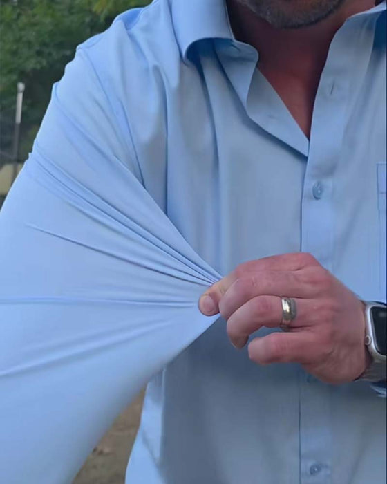 Skjorte Ensfarvet Casual Vandtæt Stretch