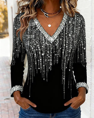 Trendy Løs Top Med V-Hals