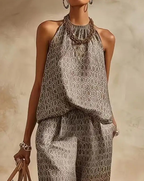 Sæt Geometrisk Halter Jogger