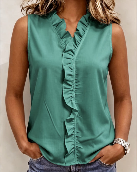Tank Top Ruffle Ærmeløs
