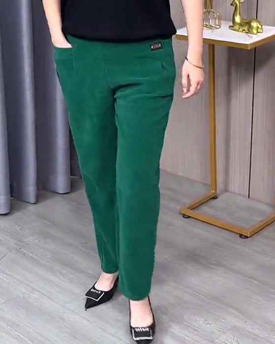 Ensfarvede Stretch-Skinnybukser