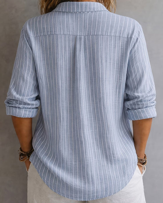 Bluse Krave Lodret Stribet