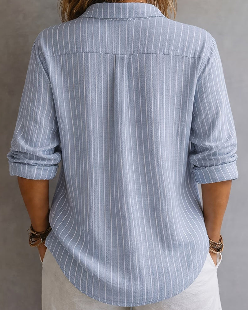 Bluse Krave Lodret Stribet