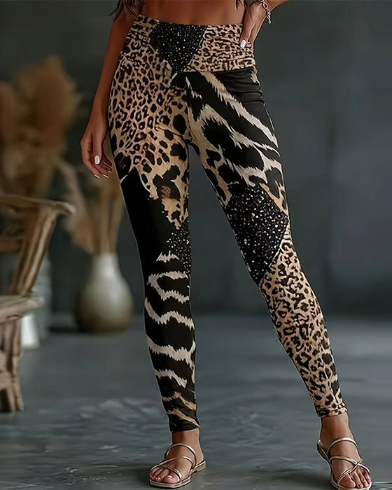 Bukser Høj Talje Leopardprint Yoga