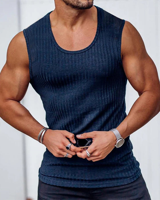 Tank Top Ensfarvet Lodret Stribet