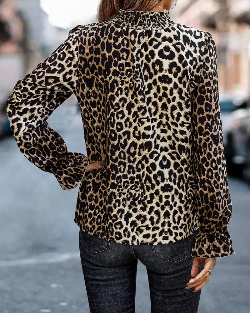 Langærmet Top Med Leopardprint