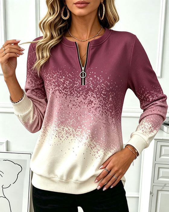 Sweatshirt Lynlås Gradient Kontrast