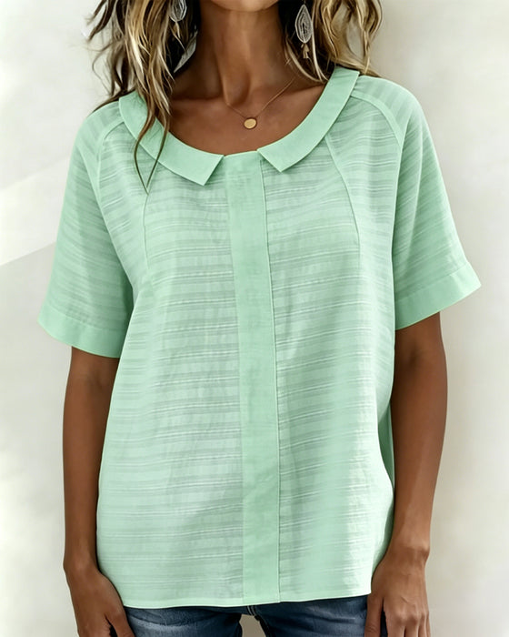 Bluse Tekstureret Peter Pan Krave