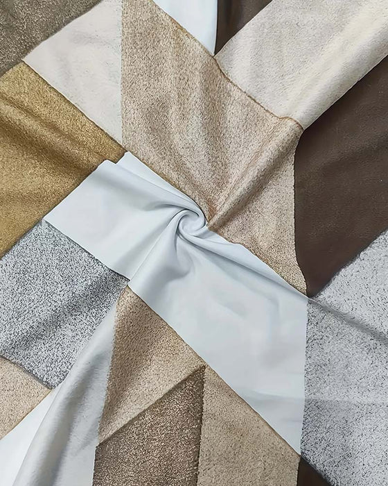 T-shirt Med Casual Farveblok U-formet Hals