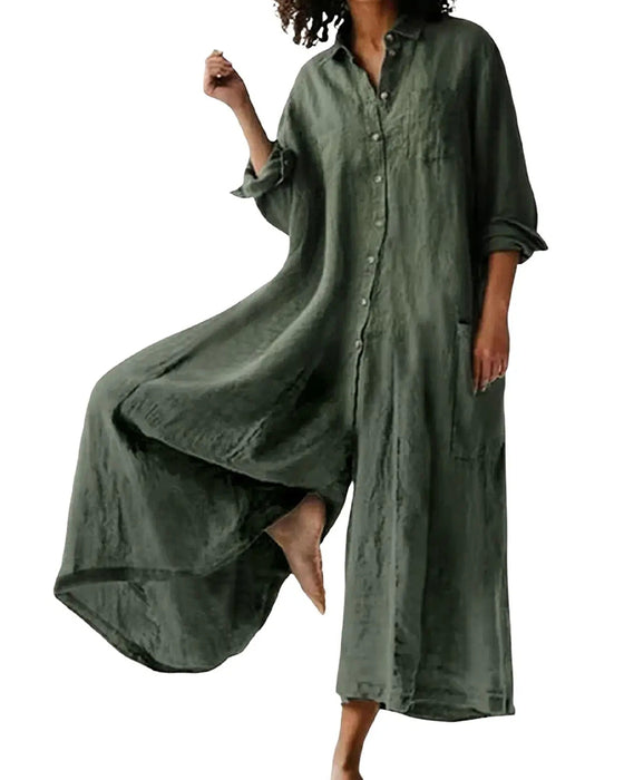 Jumpsuit Slag Løs Draperet Afslappet