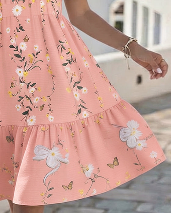 Kjole Daisy Blonde Kort Ærme Ferie