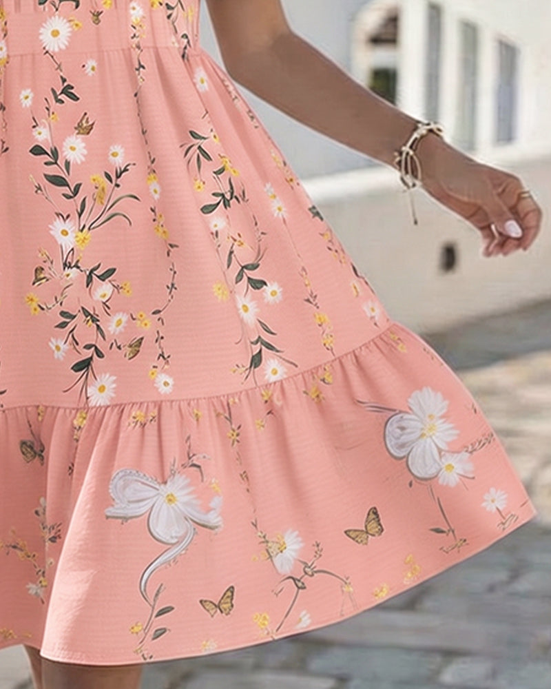 Kjole Daisy Blonde Kort Ærme Ferie