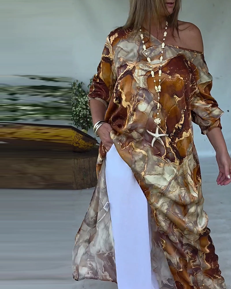 Bluse Moderigtig Slids Printet