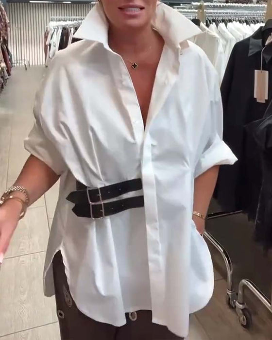 Skjorte Bælte Spænde Design Flip