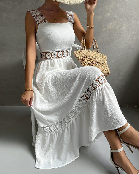 Kjole Spidskant Hålig Cami