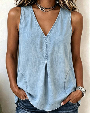 Tank Top V-Hals Denim