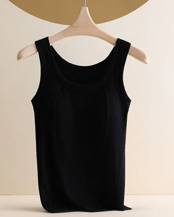 Cami‑Top Solid Farve Med Indbygget Bh