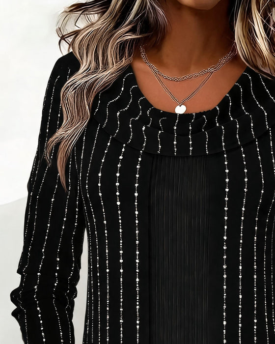 Top Rund Hals Linje Asymmetrisk