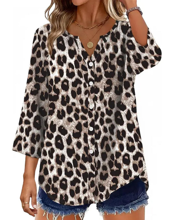 Bluse Prikket Tryk Loose Fit