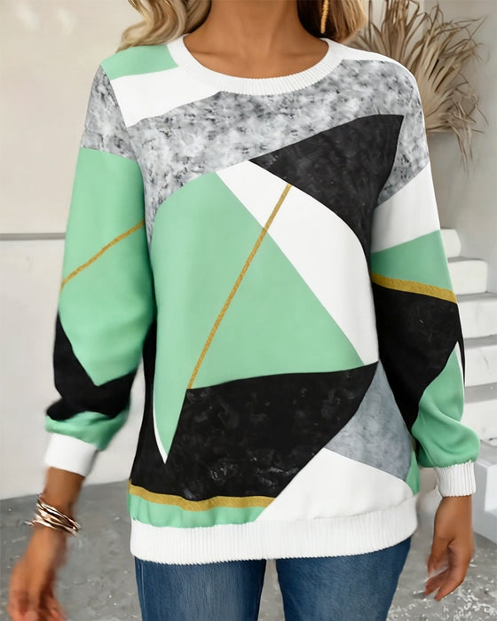 Sweatshirt Moderne Rund Hals Printet