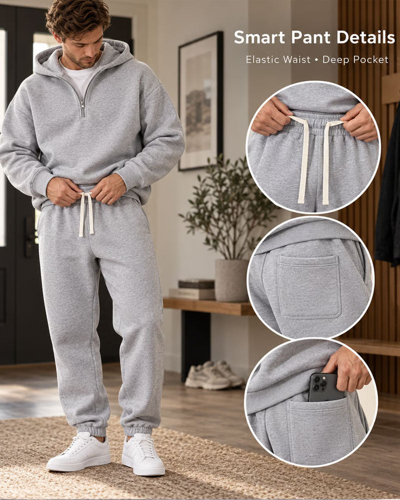 Sæt Med Halvzip Hoodie