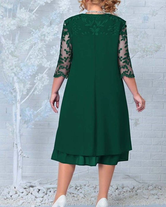 Kjole afslappet løs broderet chiffon