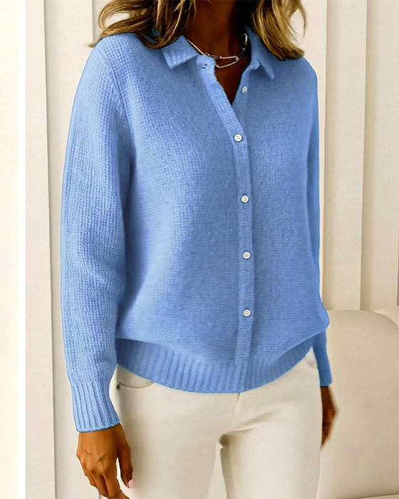 Cardigan Mode Reverskrave Knap