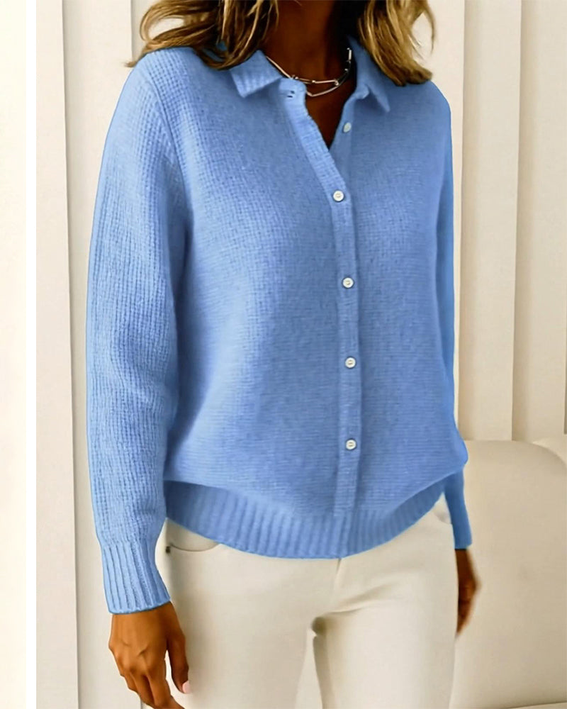 Cardigan Mode Reverskrave Knap