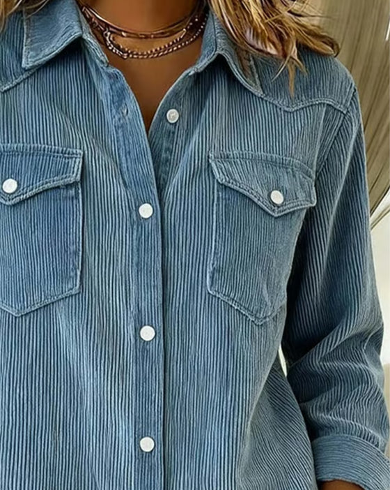 Langærmet Skjorte Med Revers Og Knaphul