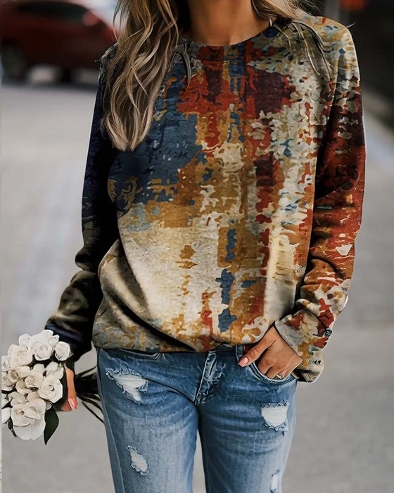 Top Vintage Trykt Afslappet