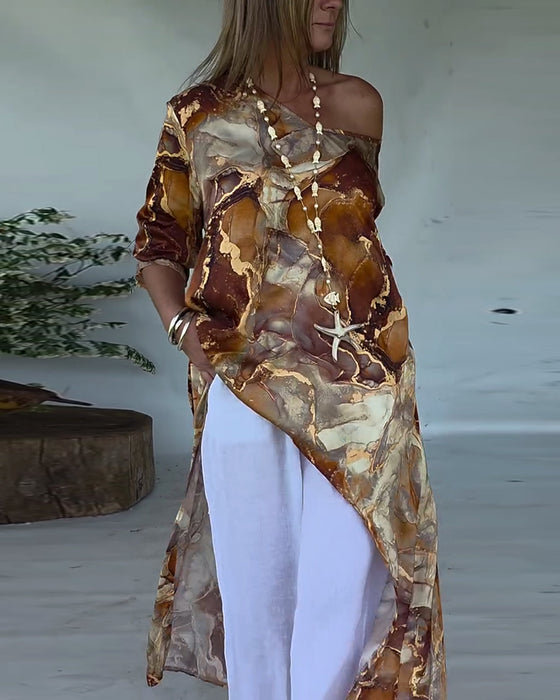 Bluse Moderigtig Slids Printet