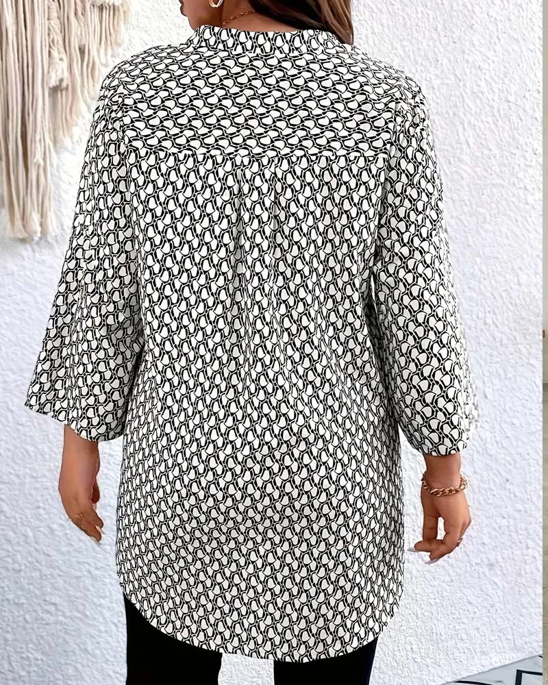 Bluse V-Hals Elegant Sofistikeret Bohemian