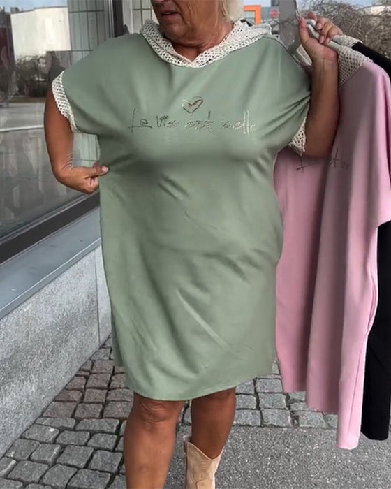 Kjole Afslappet Løs Med Hætte