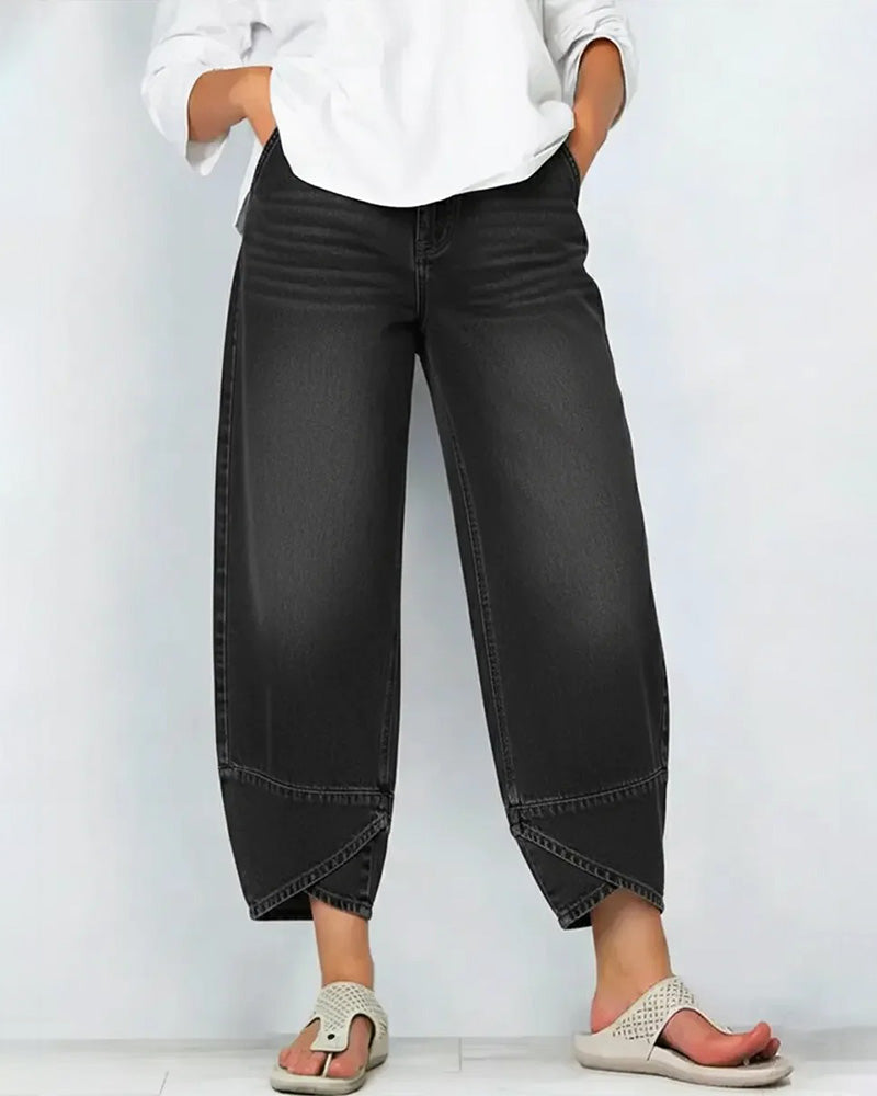 Bukser Denim Patchwork Casual