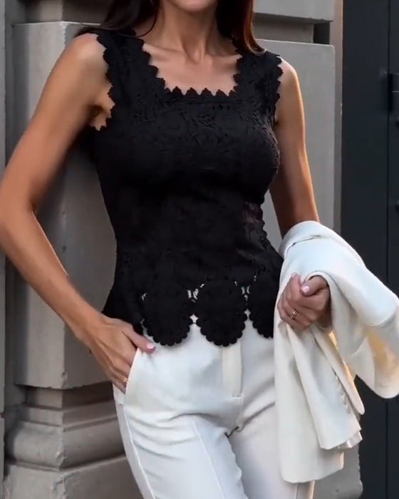 Tank Top Vandopløselig Blonde Ærmeløs
