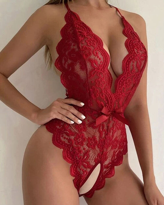 Halterneck Kniplingsbodysuit