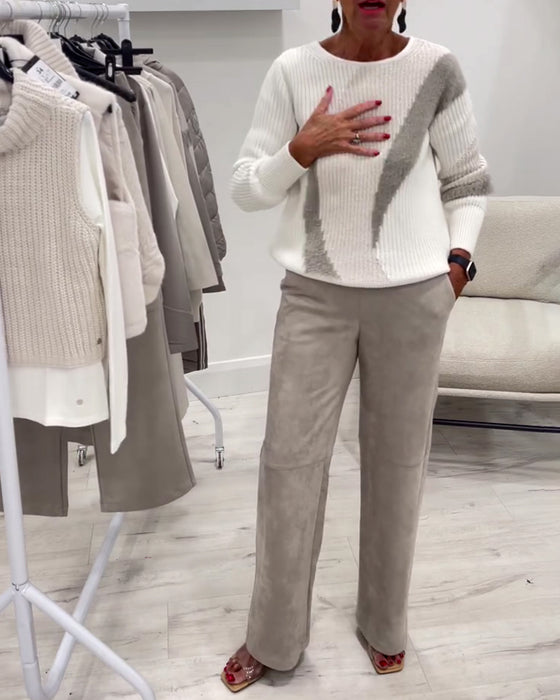 Sweater Crew Neck Komfortabel Casual