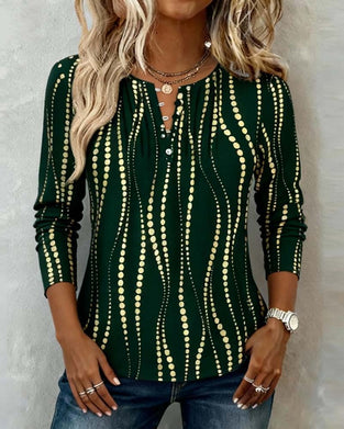 T-shirt med knapper og lange ærmer