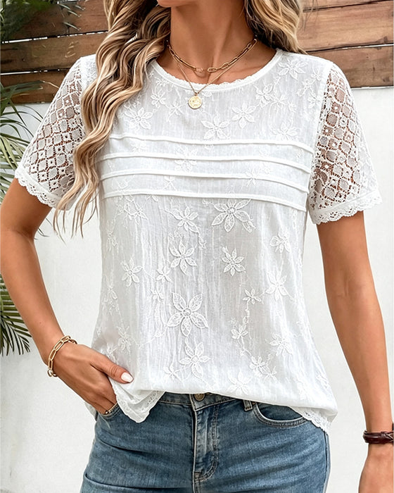 T-Shirt Knipling Lapværk Plisseret