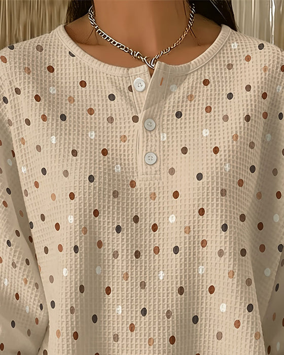Sweatshirt Rund Hals Prikket